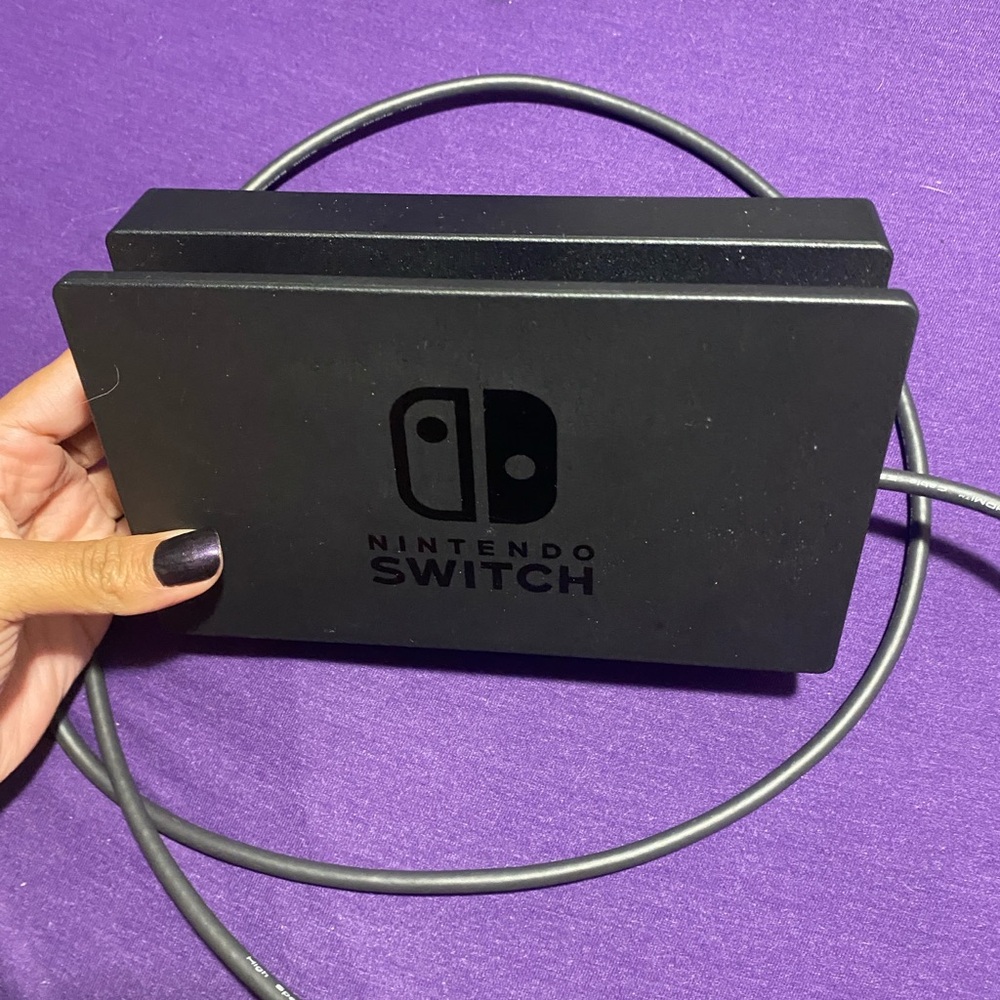 Nintendo switch dock with ac  adapter cord and hdmi out cord